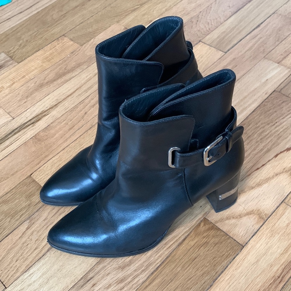 Stuart Weitzman Black Leather Booties